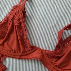 🧡 Aerie Burnt Orange Underwire Lace Bra 🧡